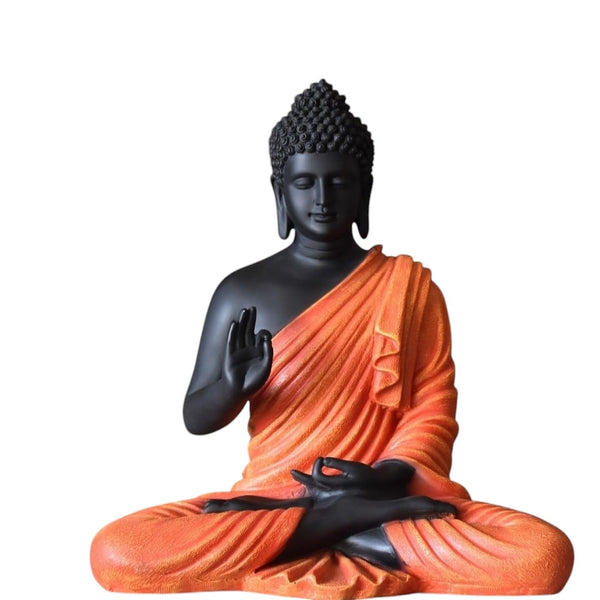 Buddha Statue 15 inch (Orange Black)