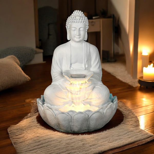 Kamal Buddha Fountain 3 Feet (White)