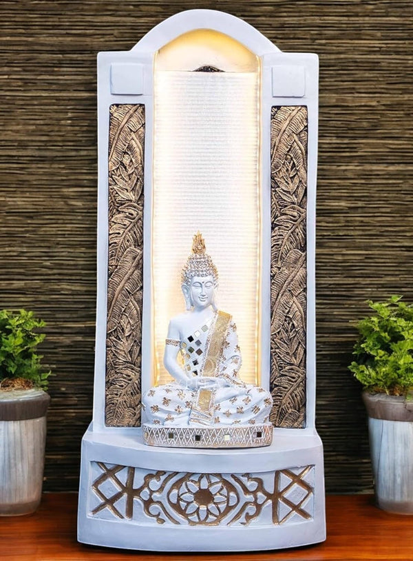 Slate Buddha Fountain 4 Feet (White)