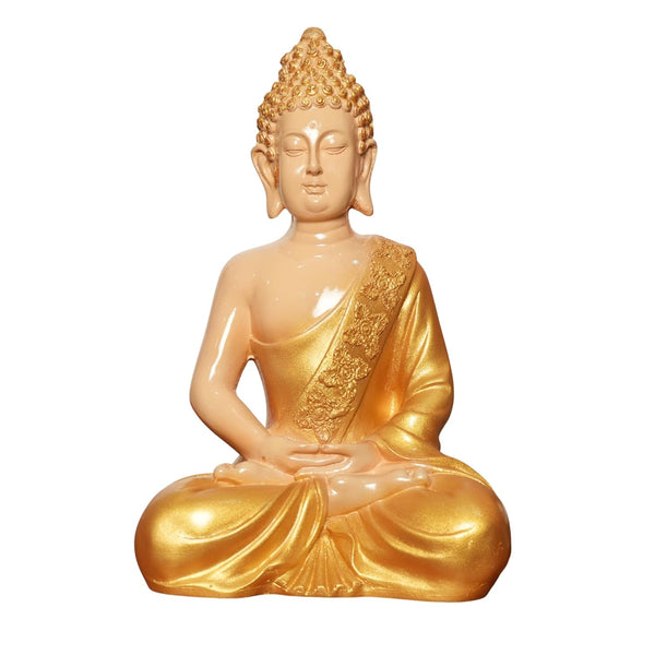 10 inch Buddha Statue (Cream Gold)