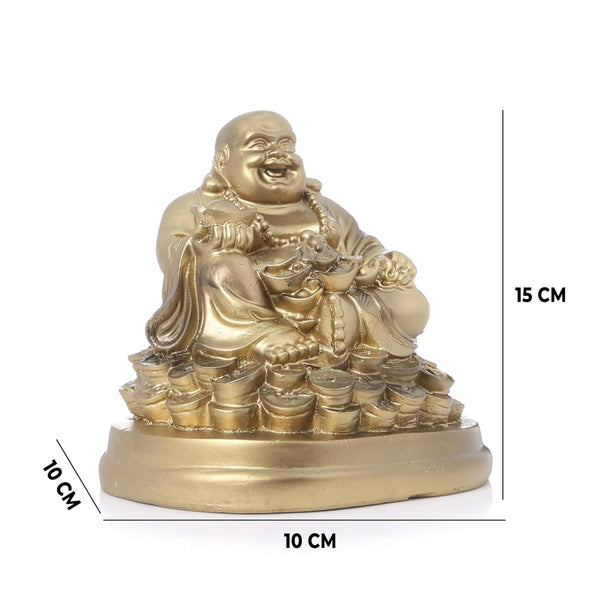 Laughing Buddha Statue 6 inch (Gold)