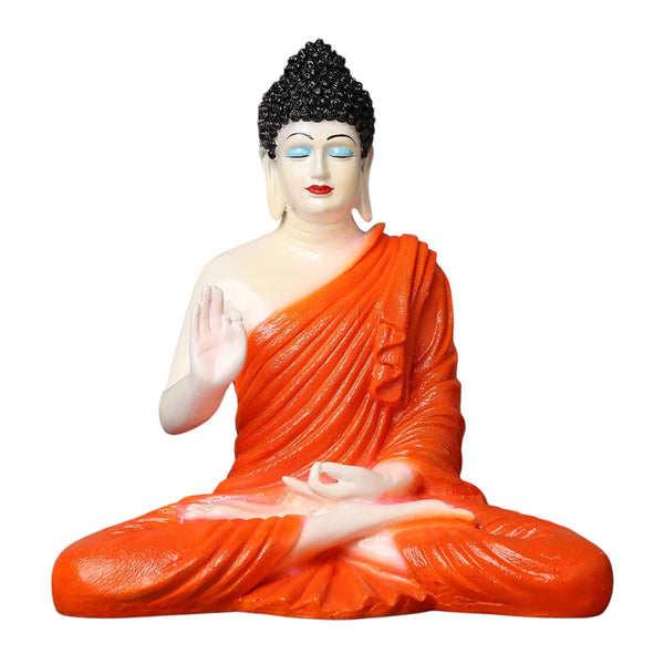 Buddha Statue 15 inch (Orange White)