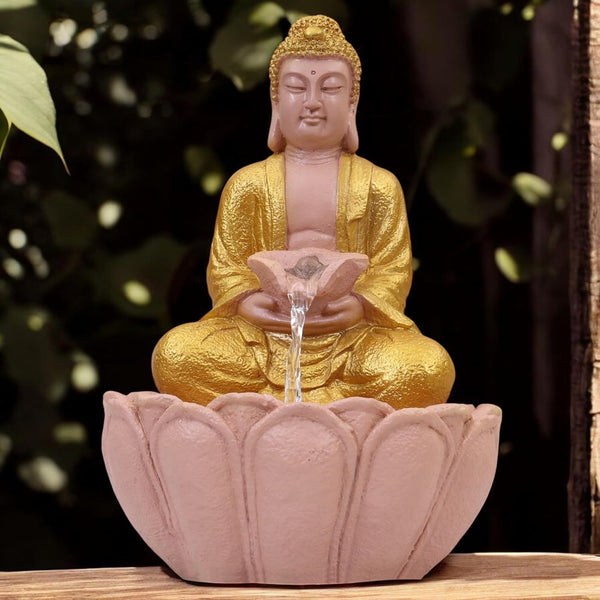 Buddha Fountain 1.2 Feet (Golden)