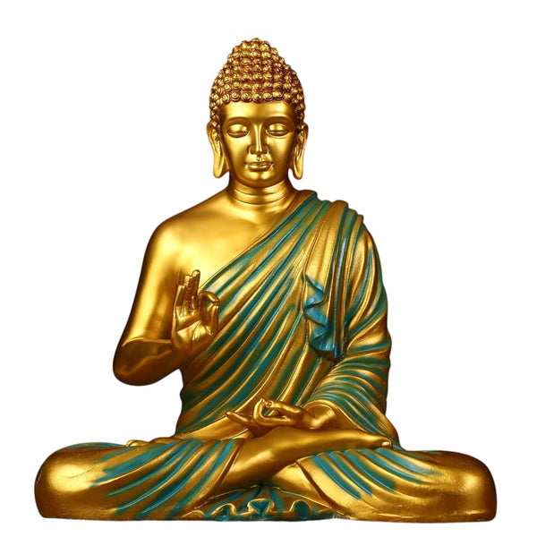 Buddha Statue Big Size 2 Feet (Green Gold)