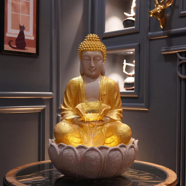 Buddha Fountain 2 Feet (Golden)